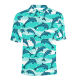 Dolphin sea pattern Men's All Over Print Polo Shirt