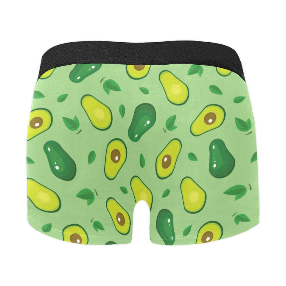Avocado pattern green background Men's All Over Print Boxer Briefs Men's Underwear