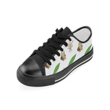 Color hand drawn cacao pattern Kids' Boys' Girls' Low Top Canvas Shoes Black
