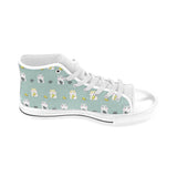 Cute hamster cheese pattern Men's High Top Canvas Shoes White