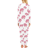 Pink lotus waterlily pattern Women's All Over Print Pajama Set