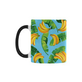 banana leaves banana design pattern Morphing Mug Heat Changing Mug
