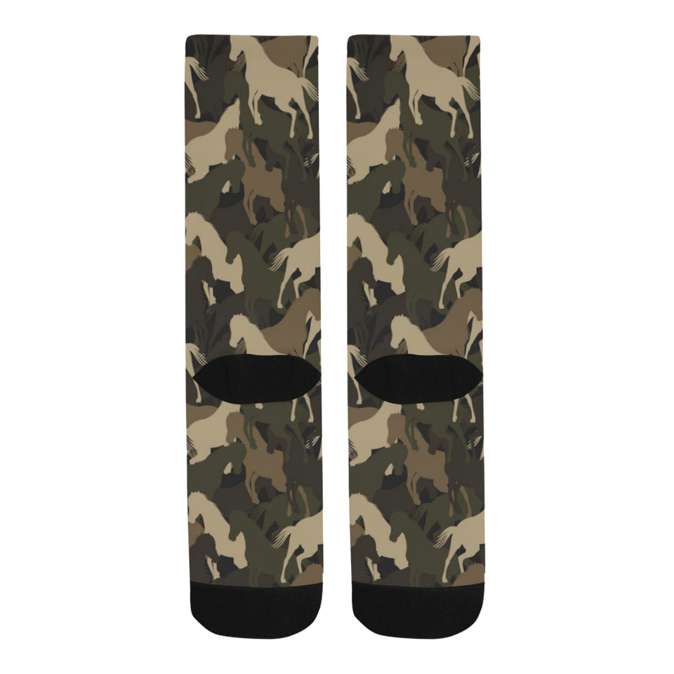 Horse Camouflage Pattern Crew Socks