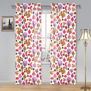 Squirrel Pattern Print Design 02 Gauze Curtain