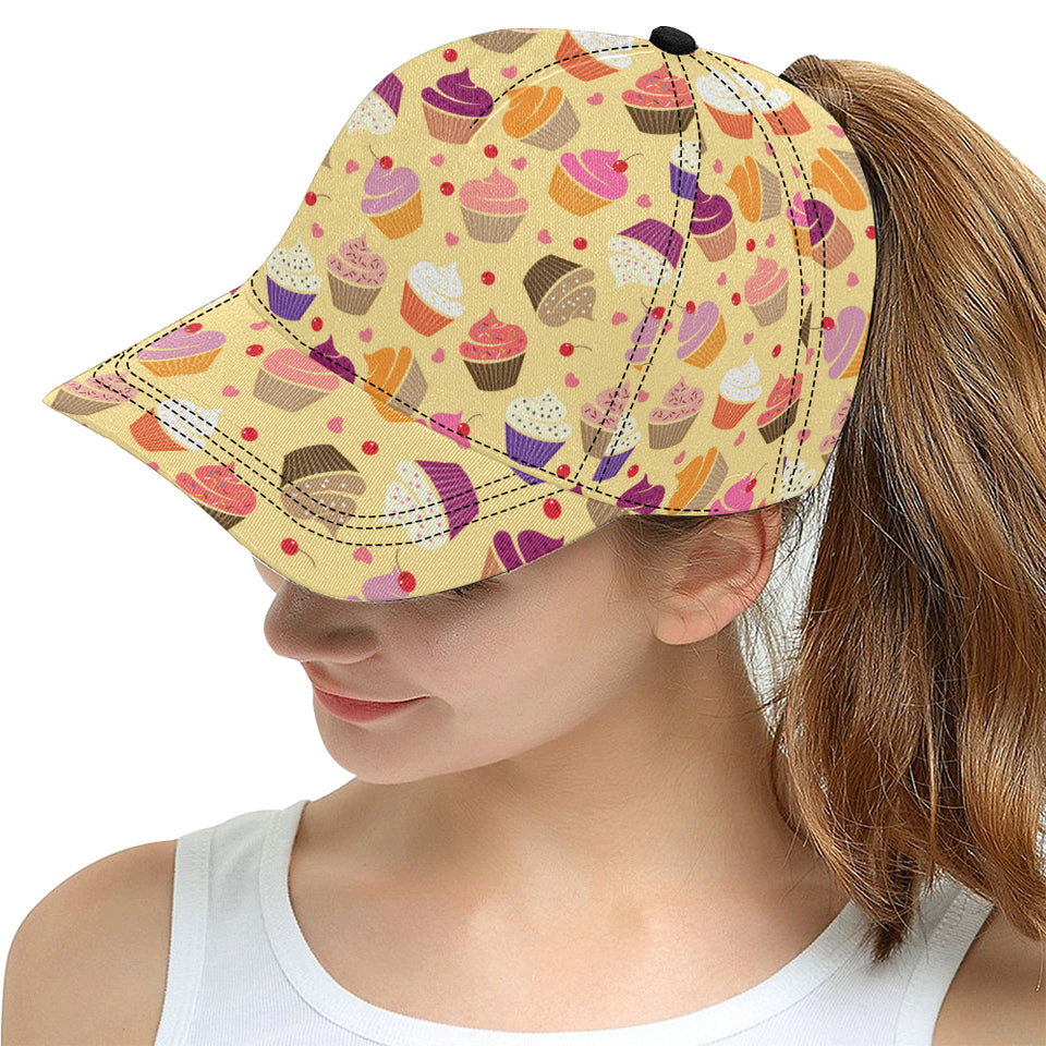 cake cupcake heart cherry pattern All Over Print Snapback Cap