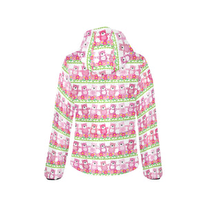Teddy Bear Pattern Print Design 04 Women's Padded Hooded Jacket