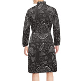 Pizza pattern Men's Long Sleeve Belted Night Robe