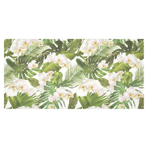 White orchid flower tropical leaves pattern Tablecloth