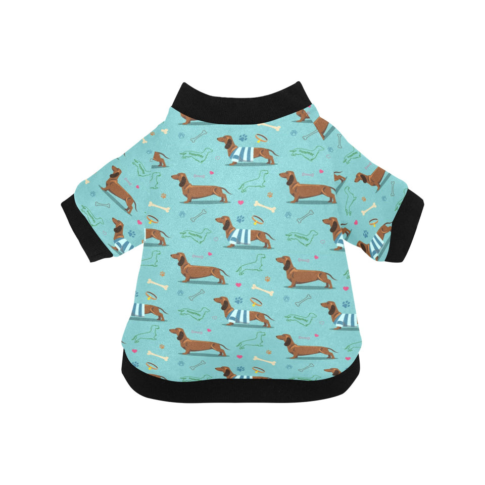 Dachshund decorative background All Over Print Pet Dog Round Neck Fuzzy Shirt