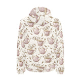 Tea pots Pattern Print Design 03 Men's Padded Hooded Jacket