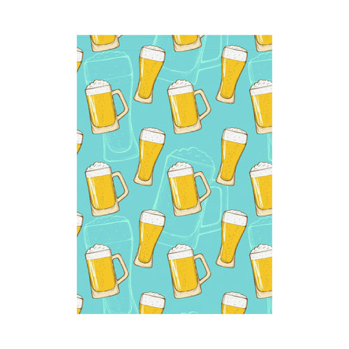 Beer pattern green background House Flag Garden Flag