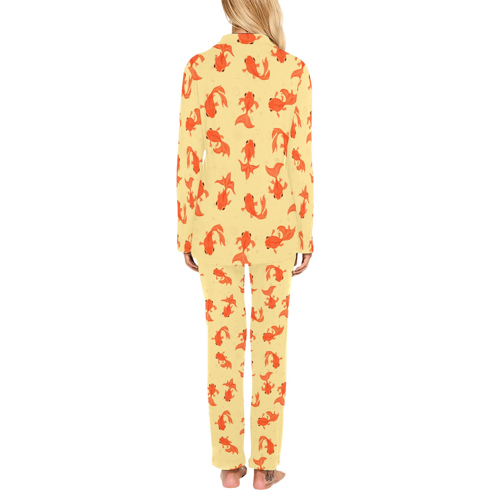 Goldfish Pattern Print Design 02 Women's Long Pajama Set