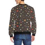 Coffee bean leave pattern Men's Crew Neck Sweatshirt