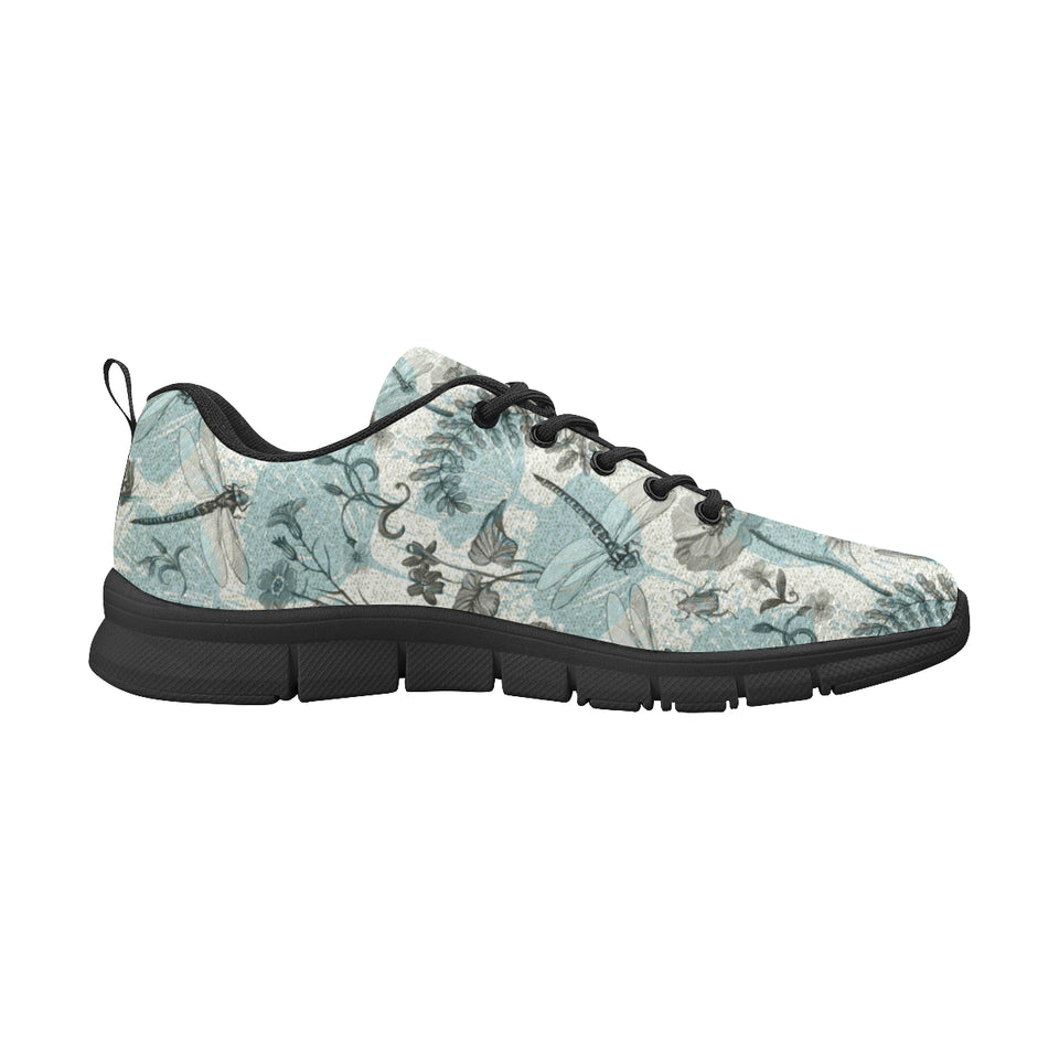 Dragonfly Butterfly Plants insect flower vintage s Men's Sneaker Shoes
