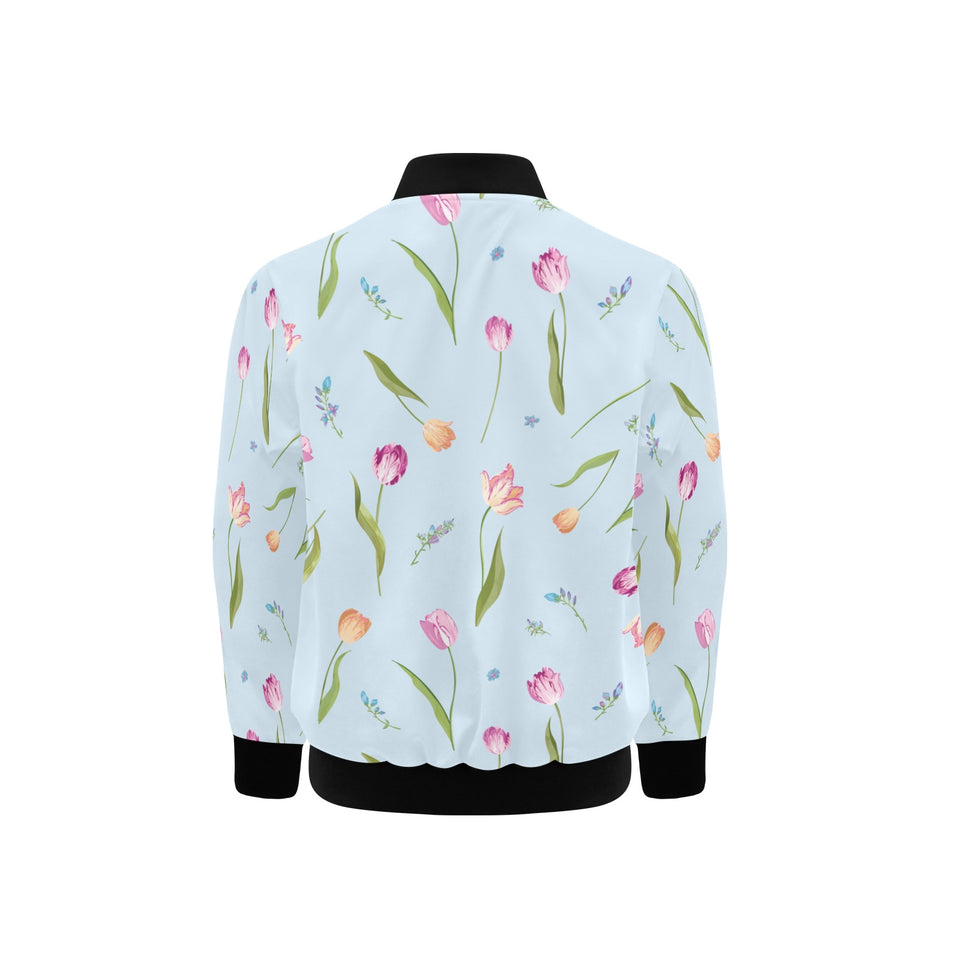Watercolor Tulips pattern Kids' Boys' Girls' Bomber Jacket