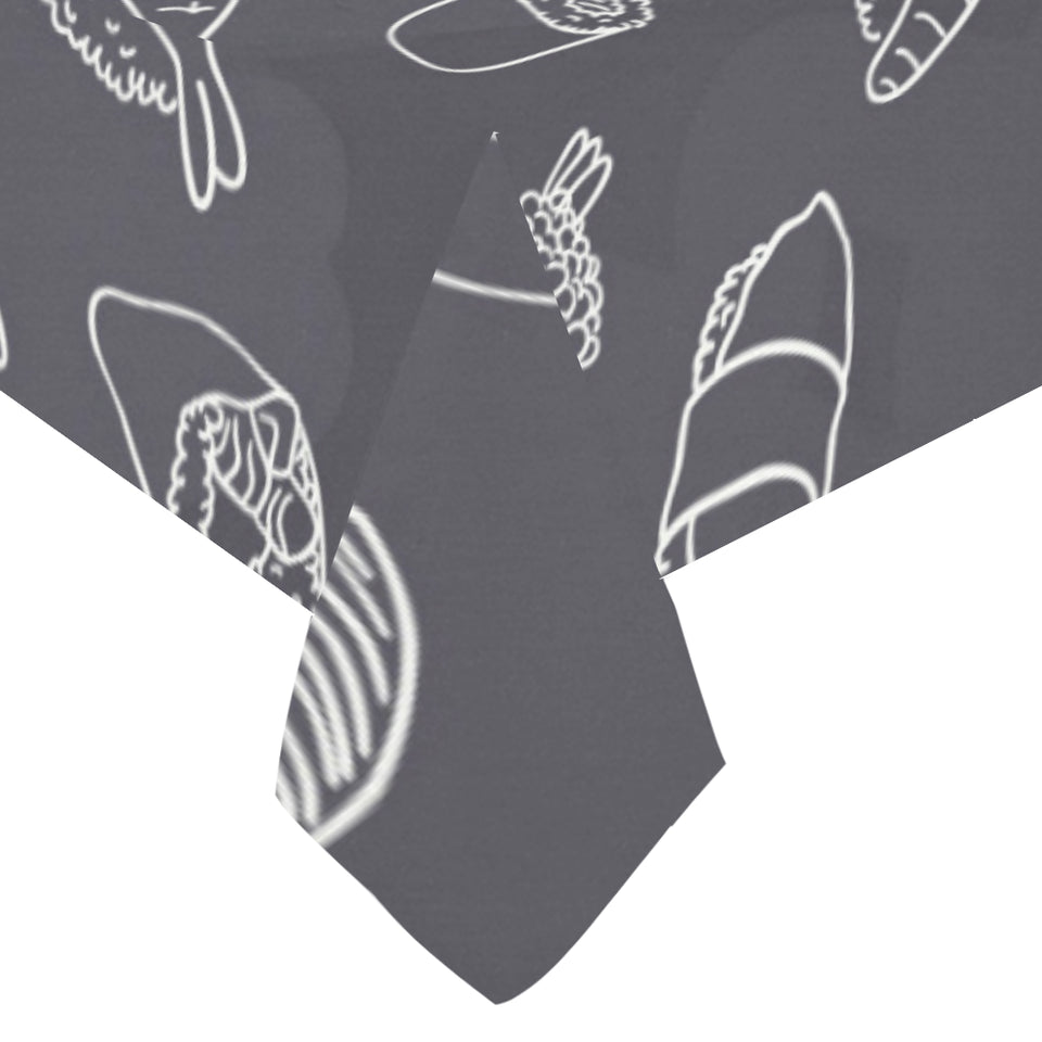 sushi pattern black background Tablecloth
