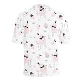 Poodle dog rose cake pattern Men's All Over Print Polo Shirt