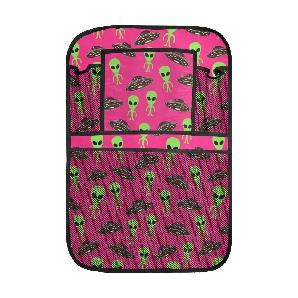 Alien Pattern Print Design 03 Car Seat Back Organizer