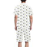 Seagull Pattern Print Design 05 Men's V-Neck Short Pajama Set