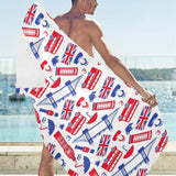 British Pattern Print Design 01 Beach Towel