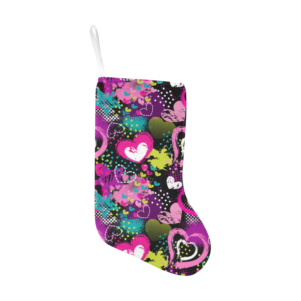 heart dot wave star creative design pattern Christmas Stocking