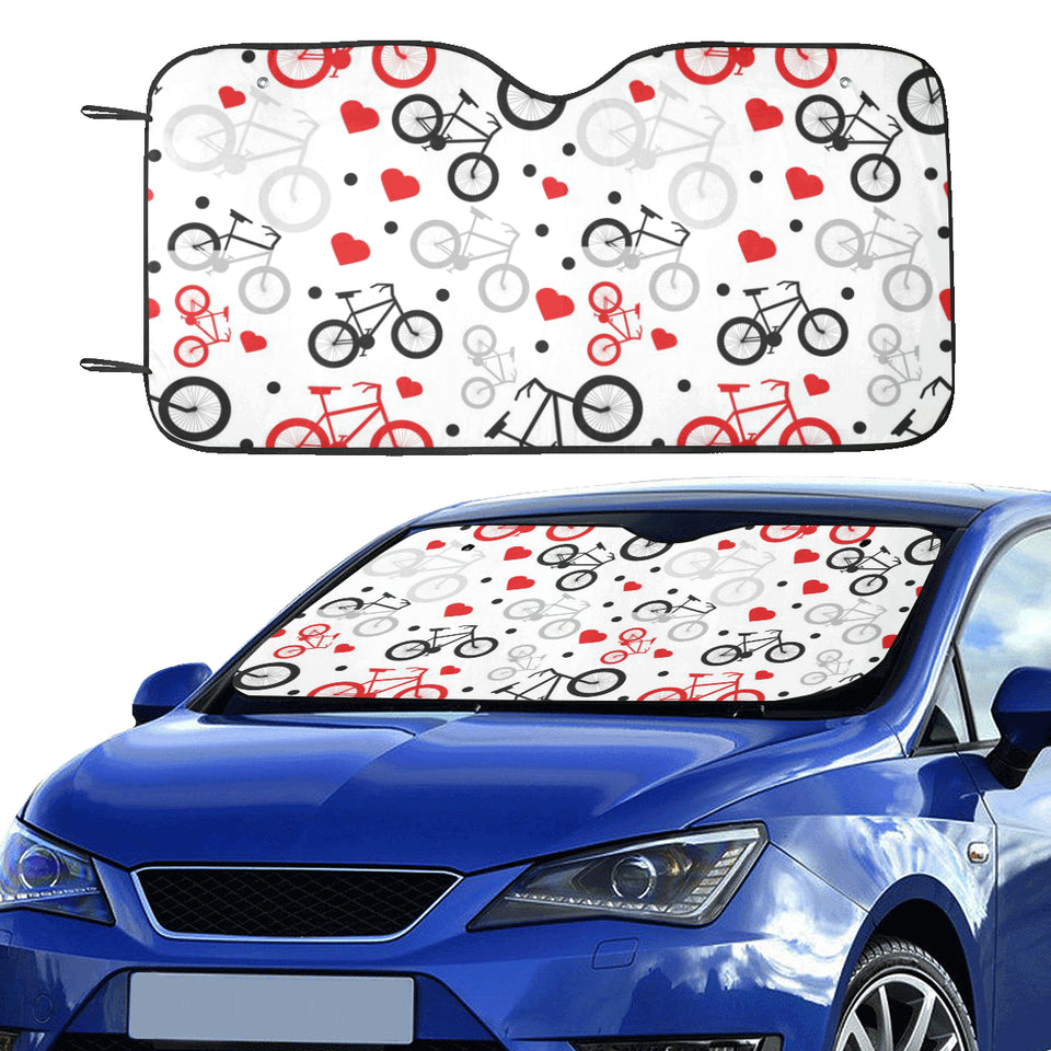 Bicycle Pattern Print Design 04 Car Sun Shade