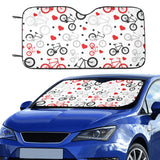 Bicycle Pattern Print Design 04 Car Sun Shade