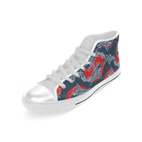 Fancy Carps hand drawn japanese art Men's High Top Canvas Shoes White