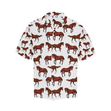 Horses running pattern background Men's All Over Print Hawaiian Shirt