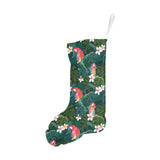 Parrot Palm tree leaves flower hibiscus pattern Christmas Stocking