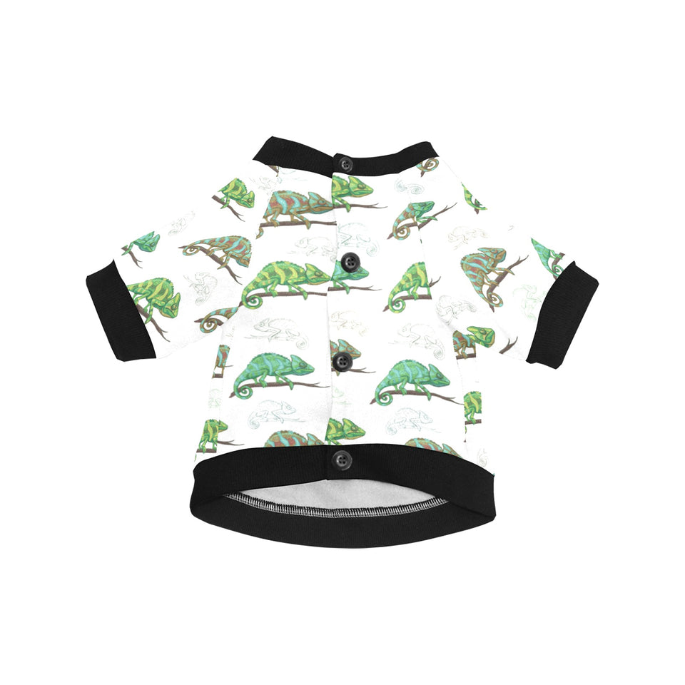Chameleon lizard pattern All Over Print Pet Dog Round Neck Fuzzy Shirt
