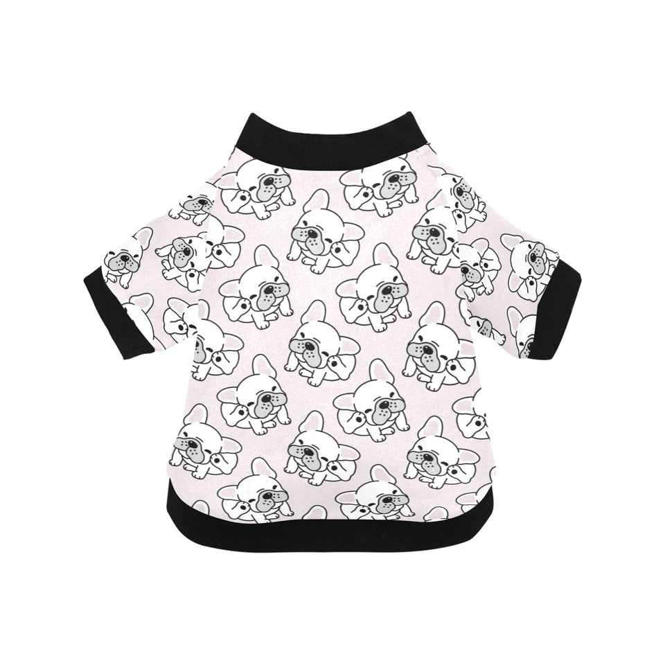Cute french bulldog pattern All Over Print Pet Dog Round Neck Fuzzy Shirt