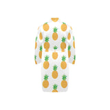 Pineapples pattern Men's Long Sleeve Belted Night Robe