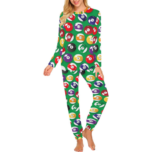 Billiard Ball Pattern Print Design 02 Women's All Over Print Pajama Set