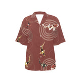 Koi Fish Carp Fish red background Women's All Over Print Hawaiian Shirt