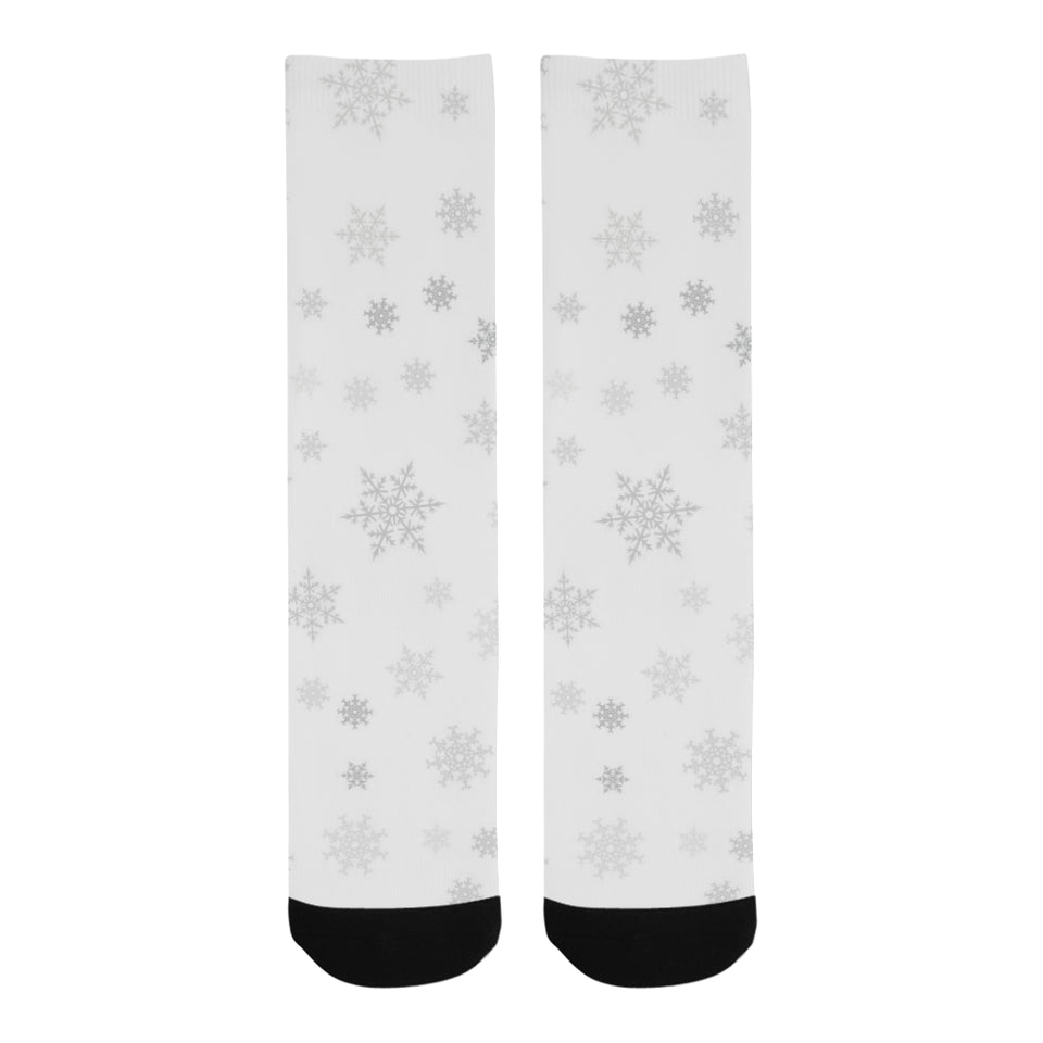Snowflake pattern white background Crew Socks