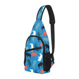 Colorful rhino pattern All Over Print Chest Bag
