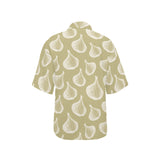 Garlic design pattern Women's All Over Print Hawaiian Shirt