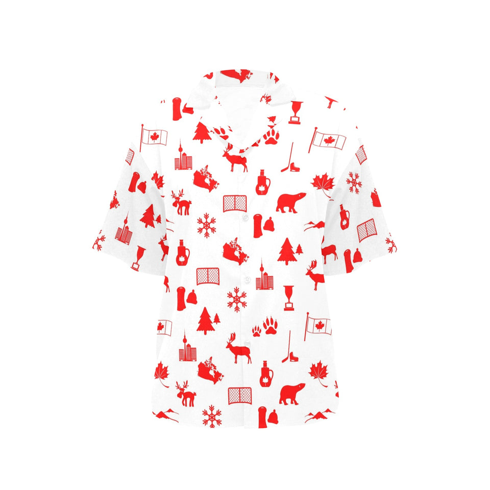Canada Pattern Print Design 04 Women's All Over Print Hawaiian Shirt