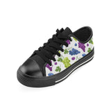 Grape pattern Men's Low Top Canvas Shoes Black