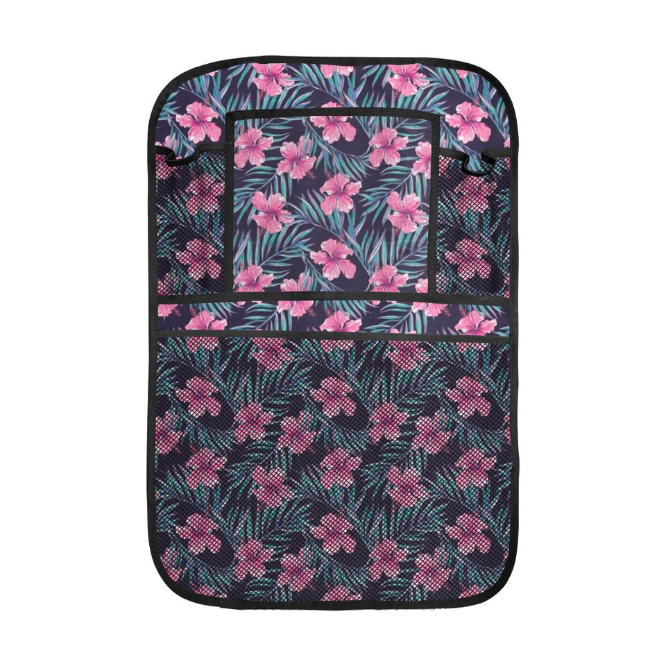 Hibiscus Pattern Print Design 05 Car Seat Back Organizer