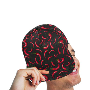 Chili peppers pattern black background All Over Print Snapback Cap