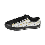Silhouettes of goat and tree pattern Men's Low Top Canvas Shoes Black