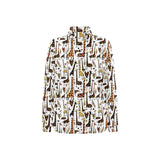 Giraffe Pattern Print Design 05 Women's Long Sleeve Polo Shirt