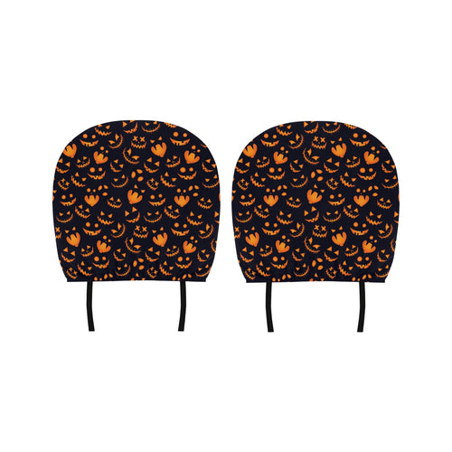 Halloween pattern Pumpkin background Car Headrest Cover