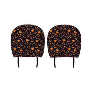 Halloween pattern Pumpkin background Car Headrest Cover