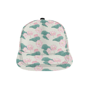 Pink lotus waterlily leaves pattern All Over Print Snapback Cap