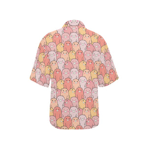 Pig Pattern Print Design 04 Women's All Over Print Hawaiian Shirt