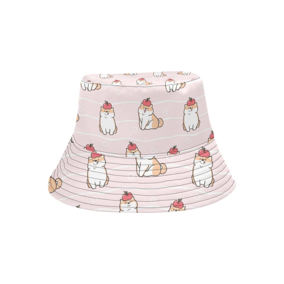 Cute Shiba Inu Dog Apple pattern Unisex Bucket Hat