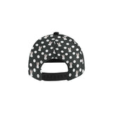 Cute white rabbit polka dots black background All Over Print Snapback Cap